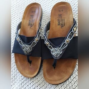 Naot  Jennifer Aztec Beaded Women's Black Sandals Size L6 37